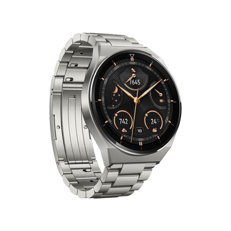HUAWEI WATCH GT 3 Pro Titanium, 46mm-Size: 46mm-Color: Black Fluoroelastomer--Ennap.com
