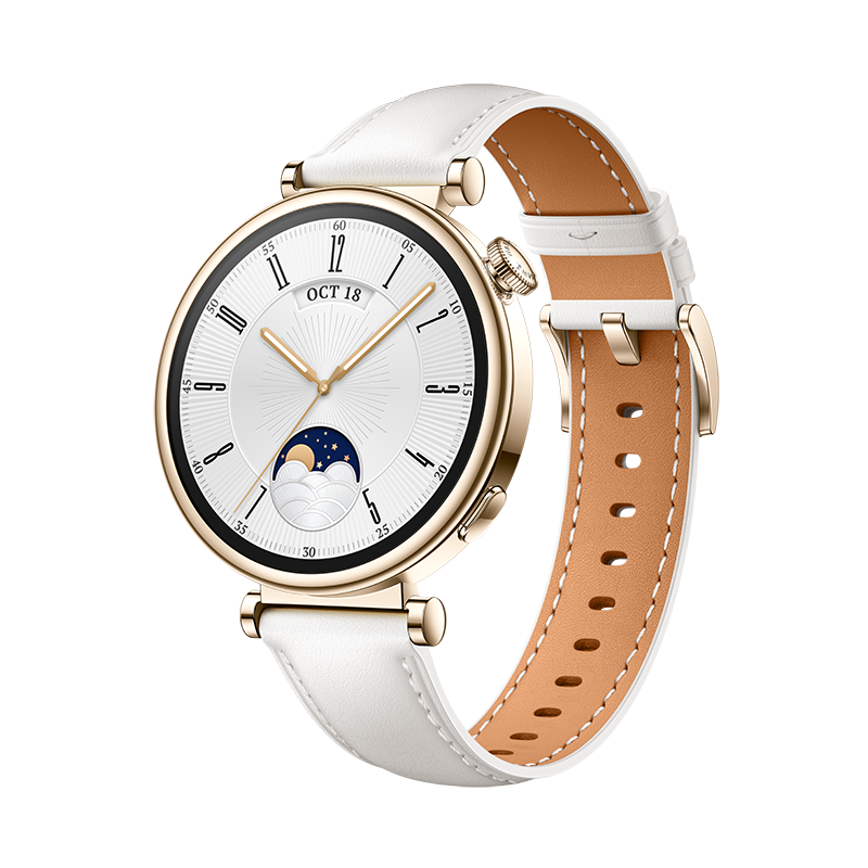 HUAWEI WATCH GT 4 - 41mm-Size: 41mm-Color: White Leather--Ennap.com
