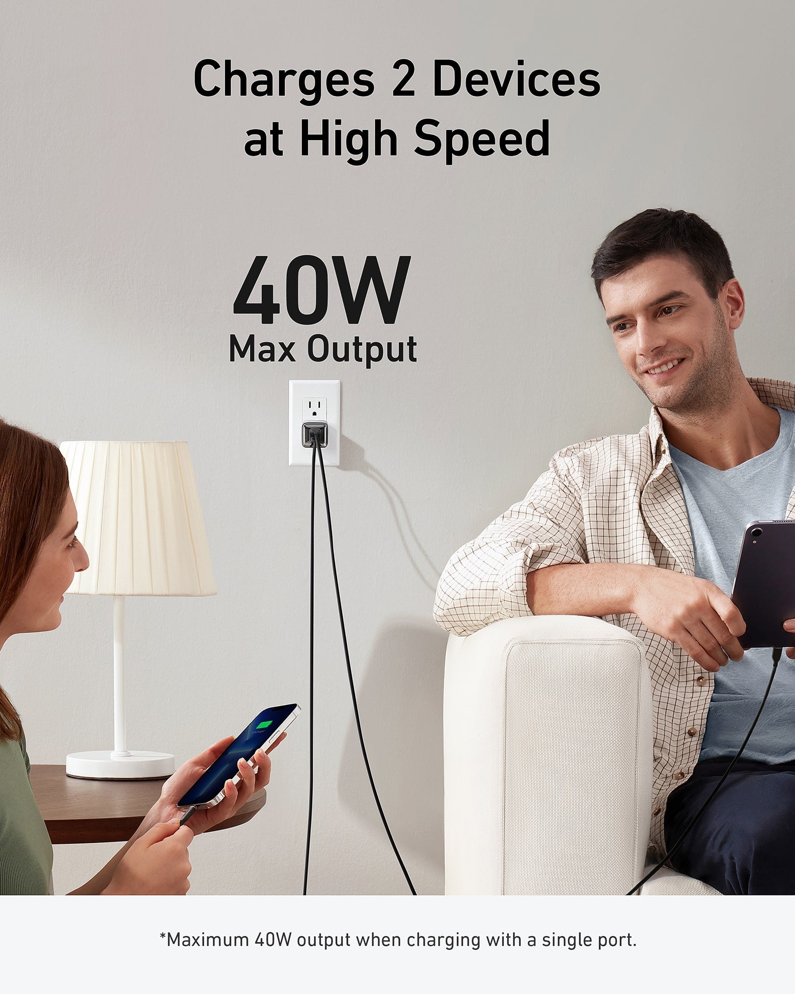 Anker 521 USB-C Charger 40W (Nano Pro)-Color: White---Ennap.com