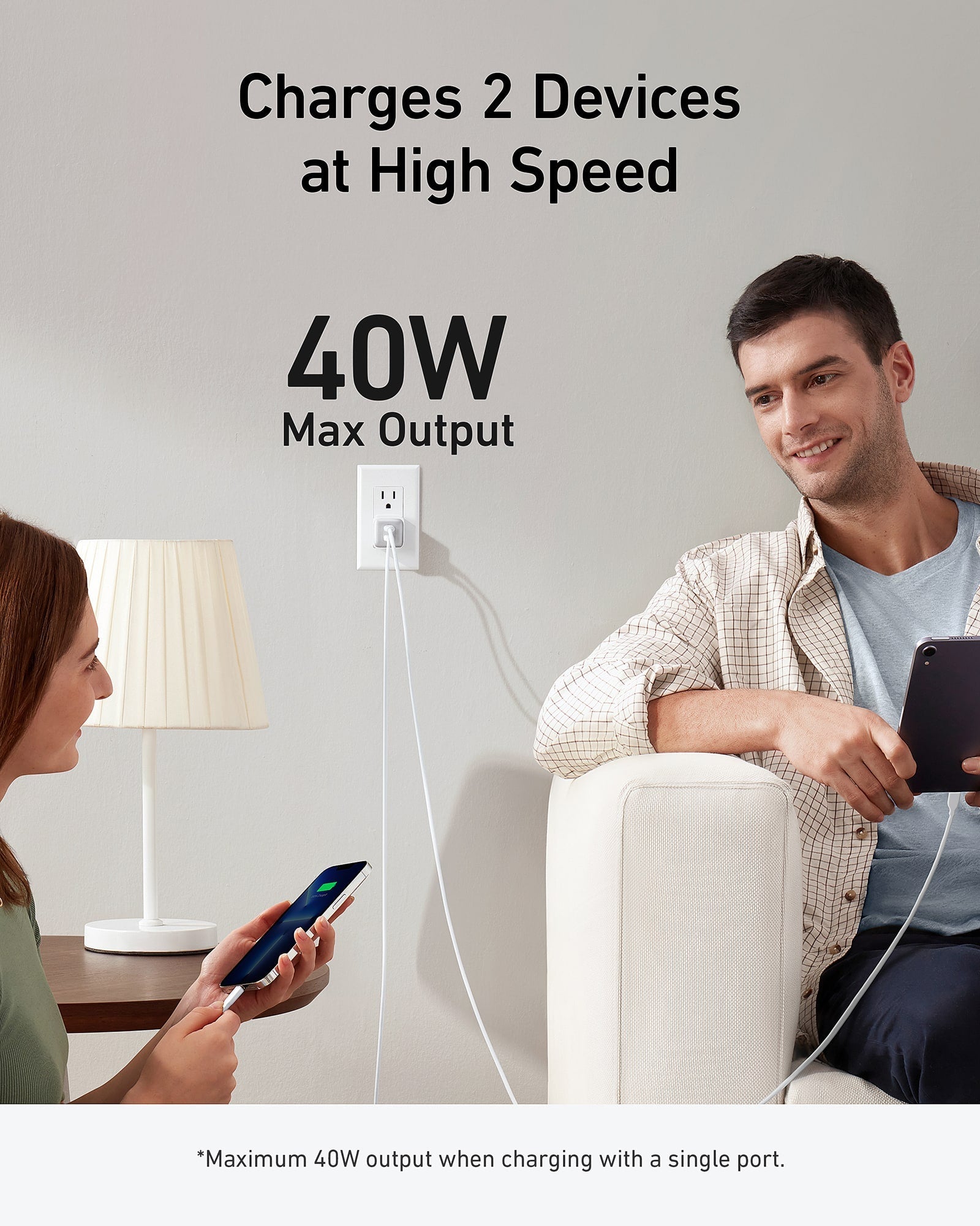 Anker 521 USB-C Charger 40W (Nano Pro)-Color: White---Ennap.com