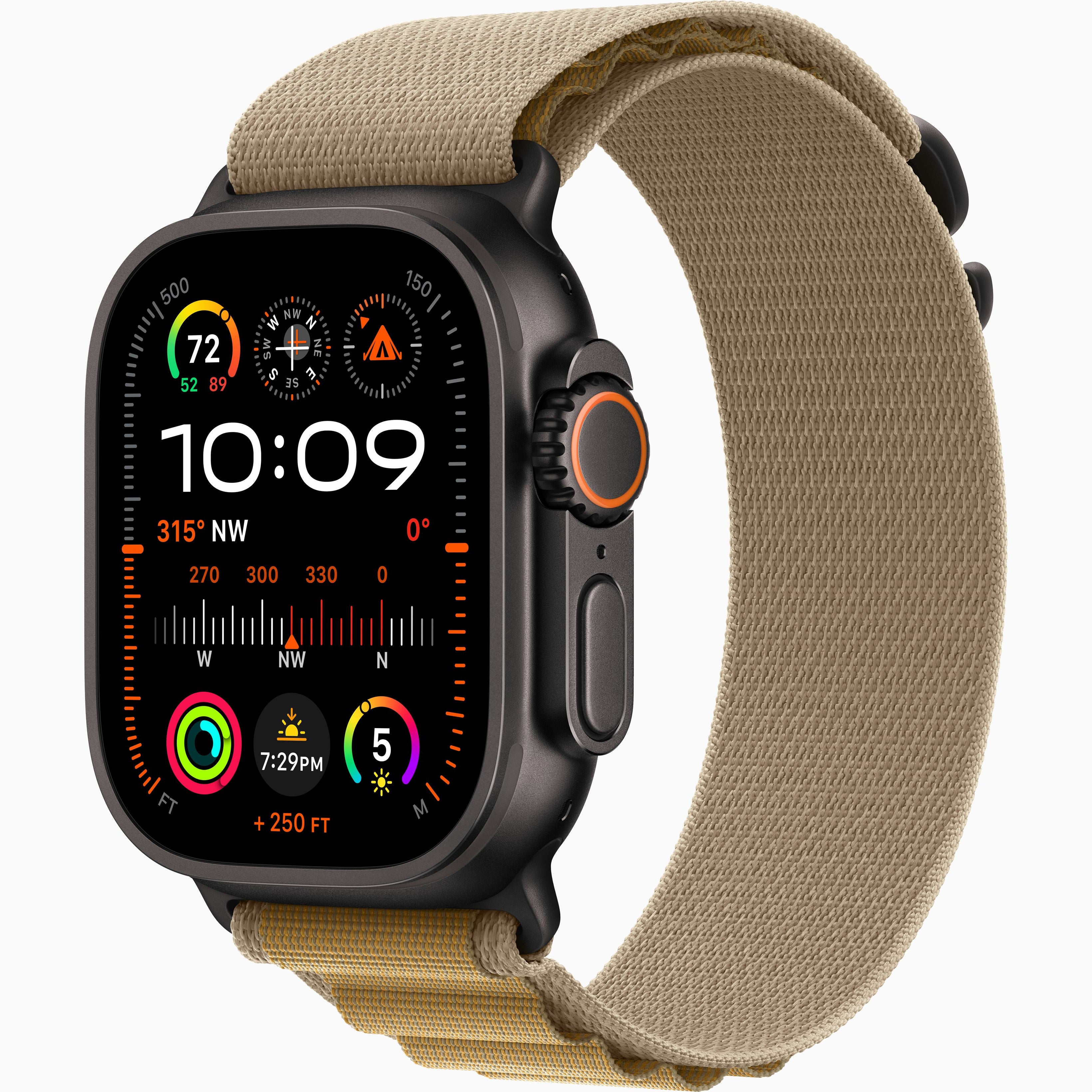 Apple Watch New Ultra 2 2024-Case Color: Black-Band Type/Color: Alpine Loop - Tan--Ennap.com