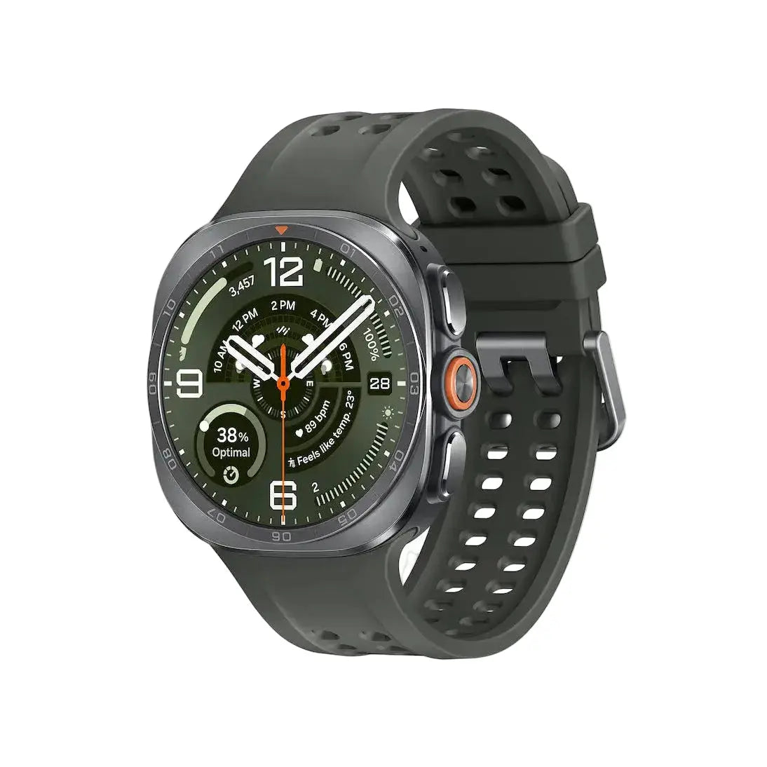 Samsung Galaxy Watch Ultra 2 LTE in Titanium Silver front view showing the display and band