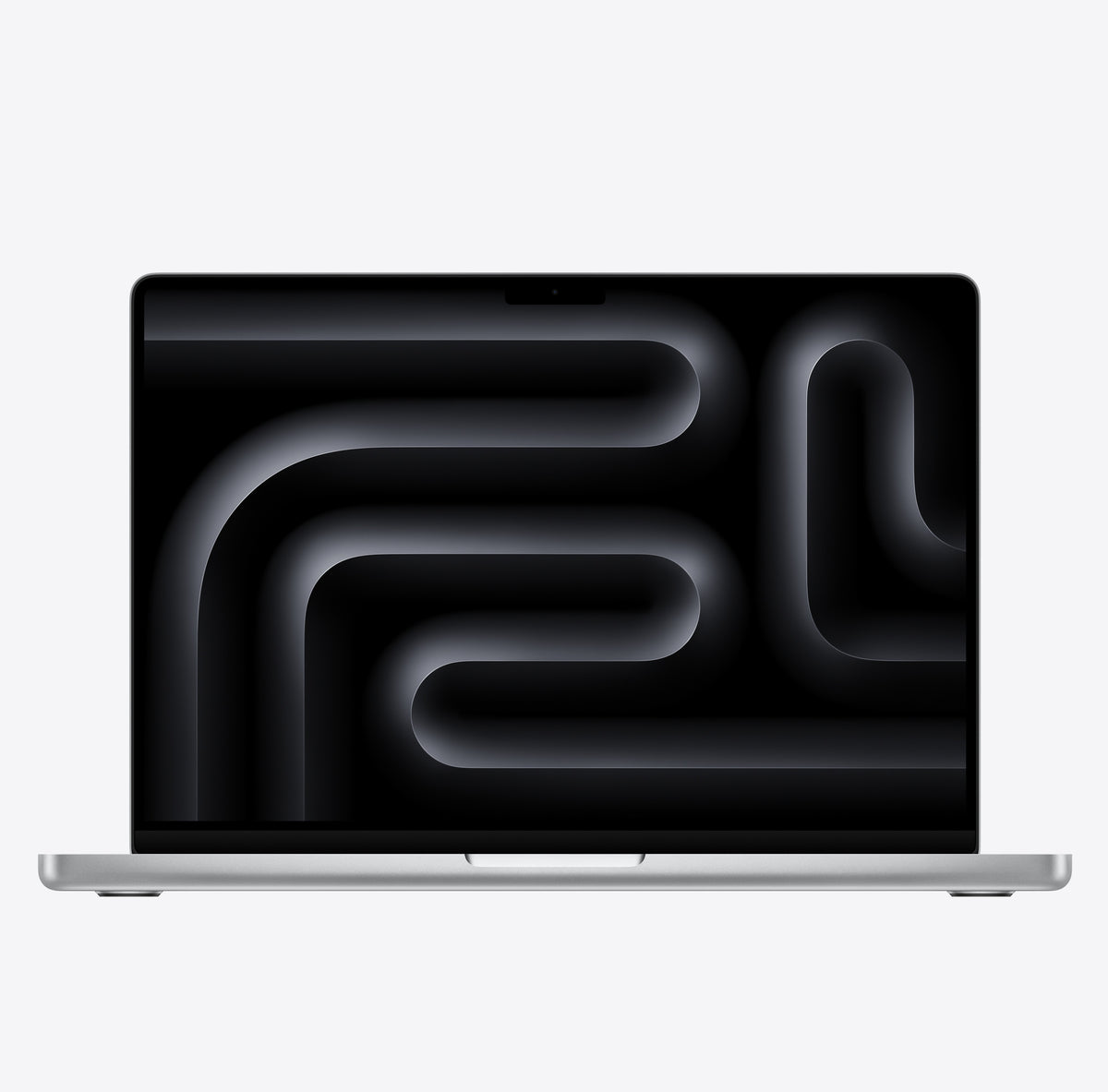 لابتوب Apple MacBook Pro مقاس 14 بوصة بشريحة M5 باللون Silver، مفتوح من الأمام