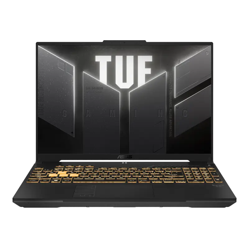 لابتوب ASUS TUF Gaming F16 من الأمام والشاشة مفتوحة
