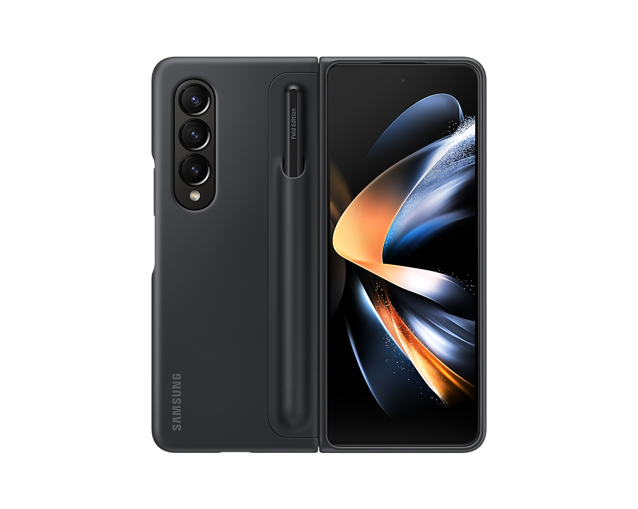 Samsung Galaxy Z Fold 4 Standing Cover with Pen-Color: Black---Ennap.com