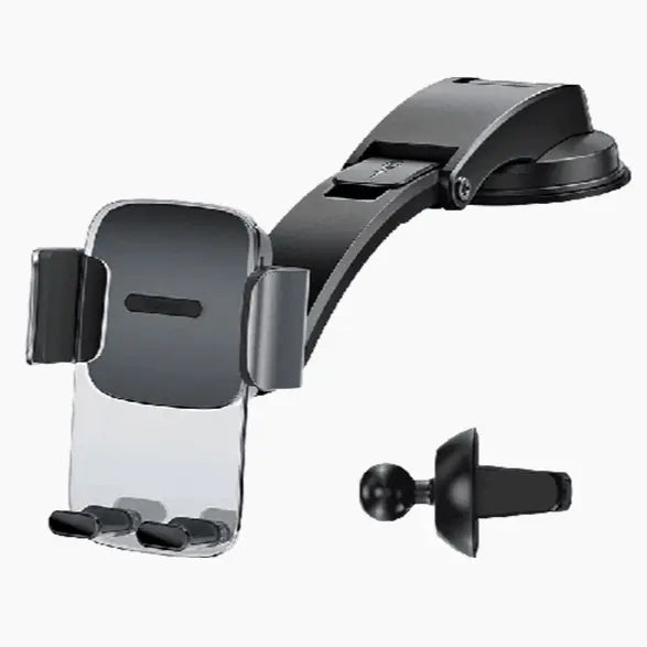 Baseus Easy Control Clamp phone holder with air vent clip and folding pole in Gray