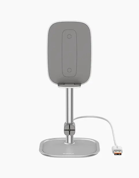 Baseus Literary Youth desktop holder with 15W wireless charging in Silver