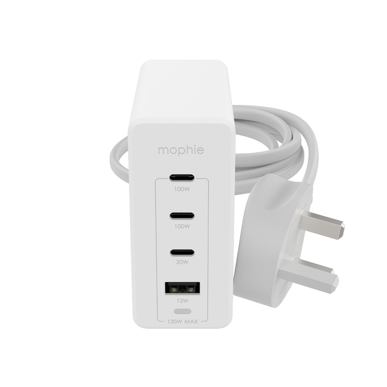 Mophie Speedport 120W 4-port(3xUSB Type-C + 1xUSB Type-A) GaN Fast Charger----Ennap.com