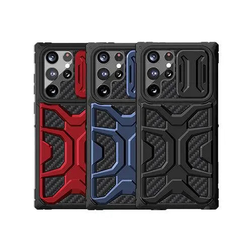 جراب نيلكين Adventurer لسامسونج S22 الترا بألوان Maga Red وInterstellar Blue وArmor Black
