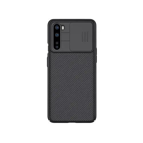 جراب نيلكن CamShield لهاتف ون بلس نورد باللون Black، منظر خلفي مع غطاء الكاميرا المنزلق