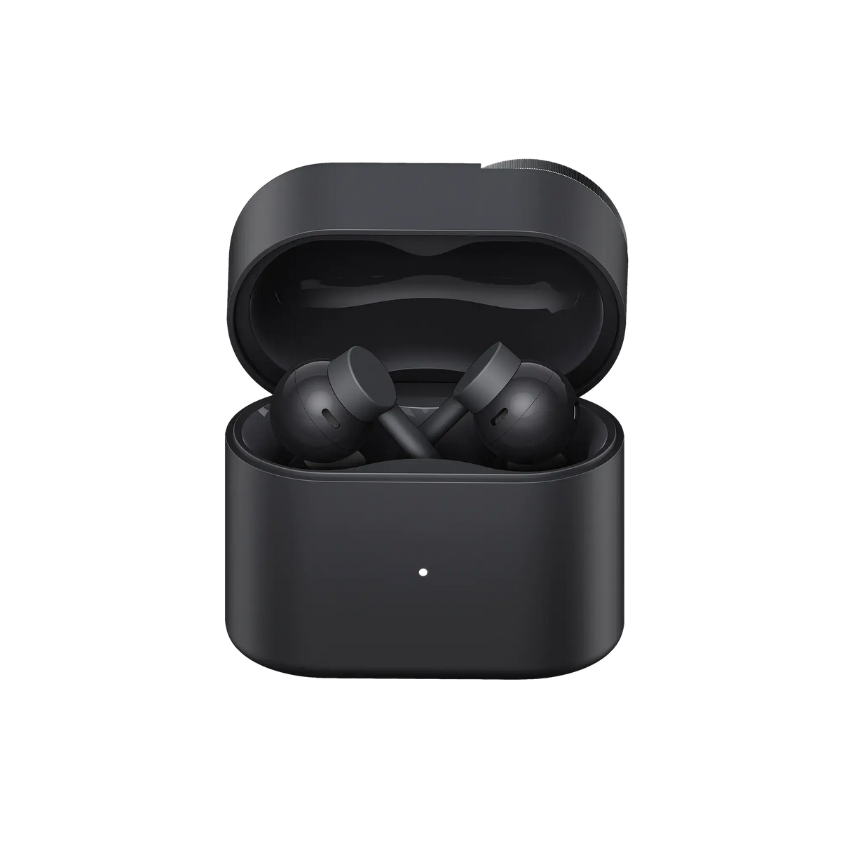 Nothing CMF Clip Pro open-ear earbuds in Dark Grey inside the open charging case