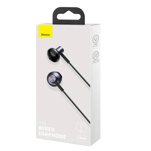 Baseus Encok 3.5mm Wired earphone H19-Color: Black---Ennap.com