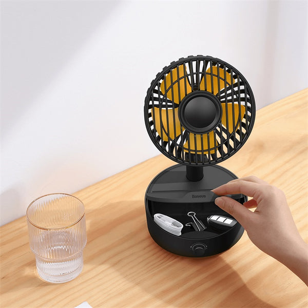 Baseus Hermit Desktop Wireless Charger + Oscillating fan With Five Blades - Baseus Hermit Desktop Wireless Charger + Oscillating fan With Five Blades - Default Title Ennap.com