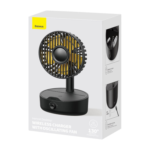 Baseus Hermit Desktop Wireless Charger + Oscillating fan With Five Blades - Baseus Hermit Desktop Wireless Charger + Oscillating fan With Five Blades - Default Title Ennap.com