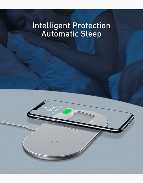 Baseus Simple Wireless Charger 2in1 Pro Edition For Phones+AirPods-Color: White---Ennap.com