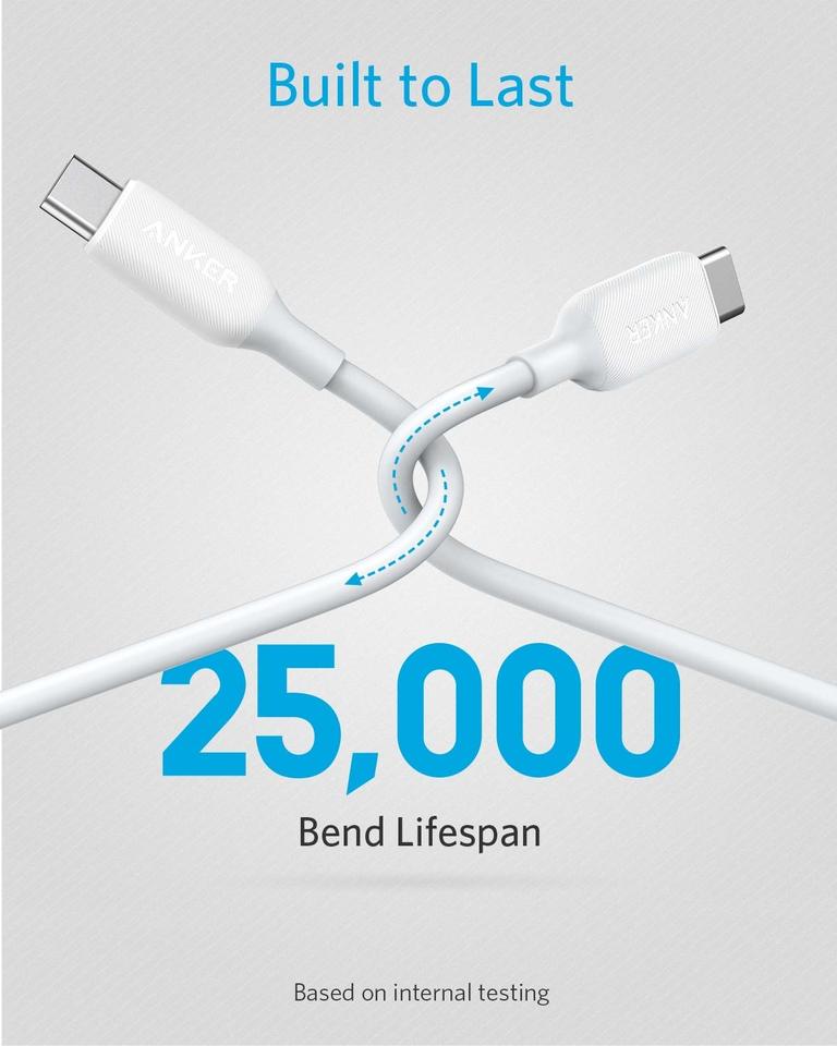 Anker PowerLine III USB-C to USB-C 100W Cable - Anker PowerLine III USB-C to USB-C 100W Cable - White / 1.8m Ennap.com
