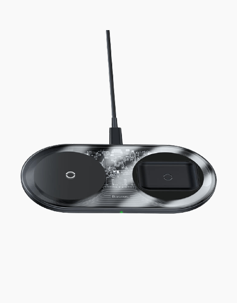 Baseus Simple Wireless Charger 2in1 Pro Edition For Phones+AirPods-Color: White---Ennap.com