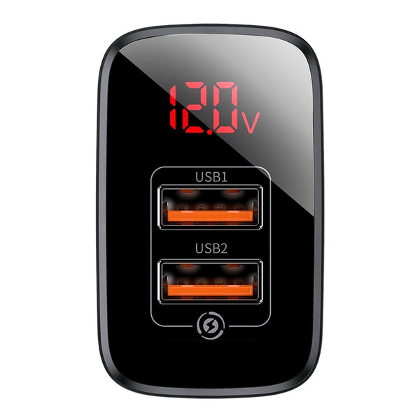 Baseus Mirror Lake 18W Dual QC&PD Digital Display Quick Charger - Baseus Mirror Lake 18W Dual QC&PD Digital Display Quick Charger - Default Title Ennap.com