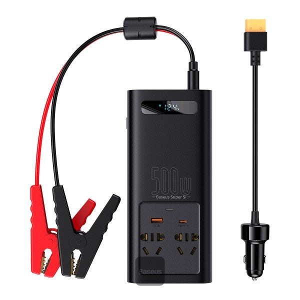 Baseus Car Power Inverter 500W DC 12V/24V To AC 220V Pure Sine Wave Converter Inverters USB Type-C Charger Adapter Inverter----Ennap.com