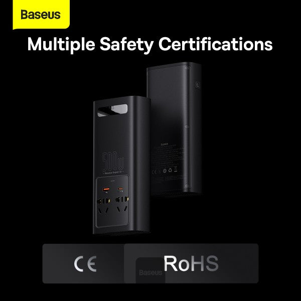 Baseus Car Power Inverter 500W DC 12V/24V To AC 220V Pure Sine Wave Converter Inverters USB Type-C Charger Adapter Inverter----Ennap.com