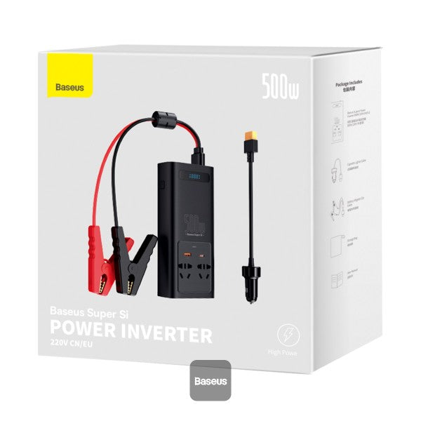 Baseus Car Power Inverter 500W DC 12V/24V To AC 220V Pure Sine Wave Converter Inverters USB Type-C Charger Adapter Inverter----Ennap.com