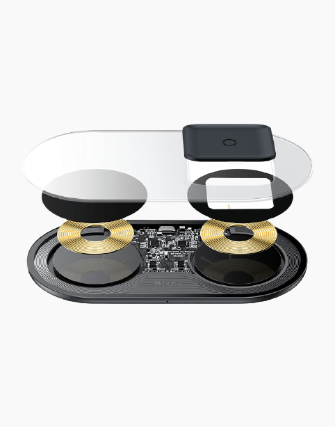 Baseus Simple Wireless Charger 2in1 Pro Edition For Phones+AirPods-Color: White---Ennap.com