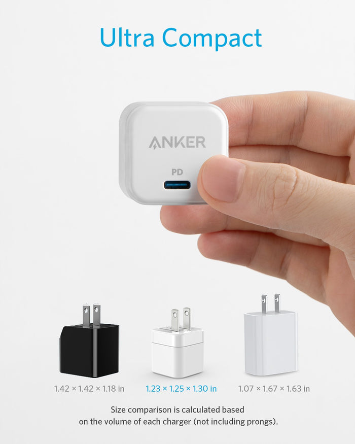 Anker PowerPort III 20W Cube USB-C Charger-Socket Standard: US---Ennap.com