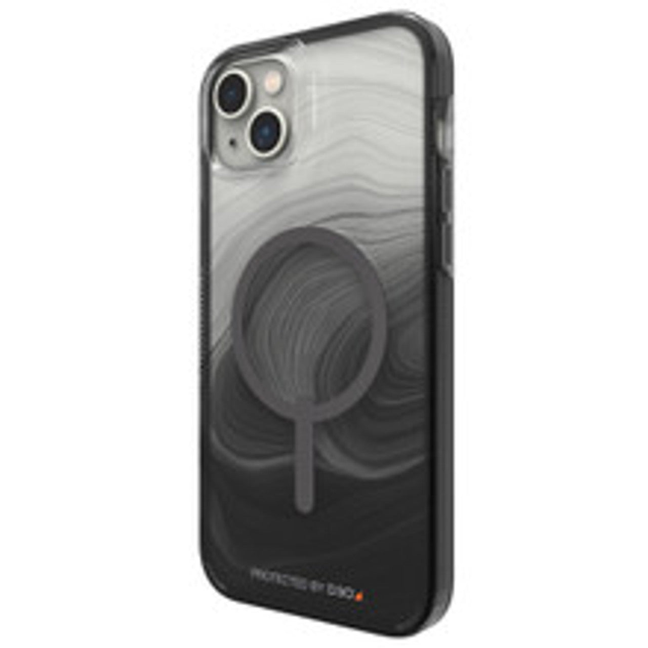 Gear4 Milan Snap Clear Case Back Cover for iPhone 14 Plus - MagSafe Compatible-Color: Black Swirl---Ennap.com