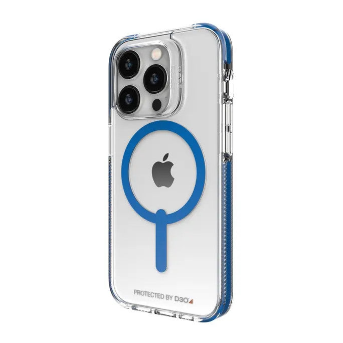 Gear4 Santa Cruz Snap Clear Case Back Cover for iPhone 14 Pro Max - MagSafe Compatible - Gear4 Santa Cruz Snap Clear Case Back Cover for iPhone 14 Pro Max - MagSafe Compatible - Blue Ennap.com