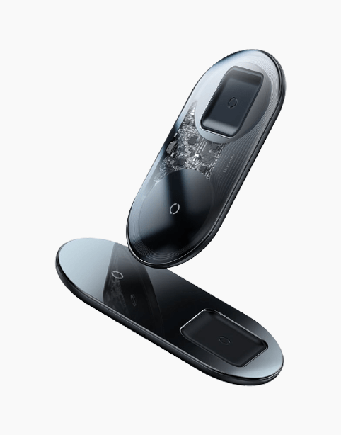 Baseus Simple Wireless Charger 2in1 Pro Edition For Phones+AirPods-Color: White---Ennap.com