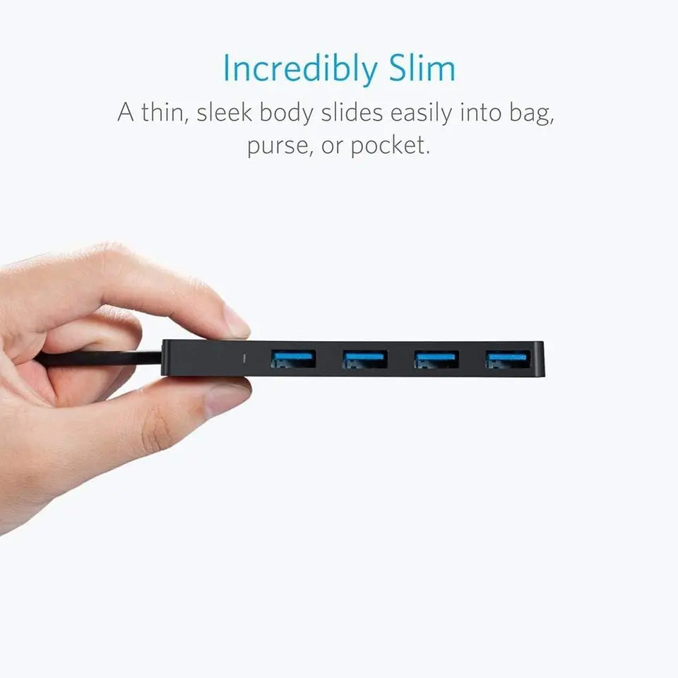 Anker Ultra Slim 4-Port USB 3.0 Data Hub-Size: 20cm---Ennap.com