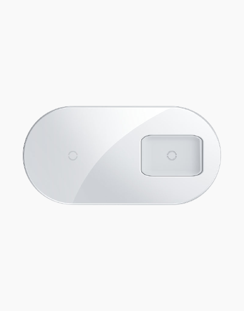 Baseus Simple Wireless Charger 2in1 Pro Edition For Phones+AirPods-Color: White---Ennap.com