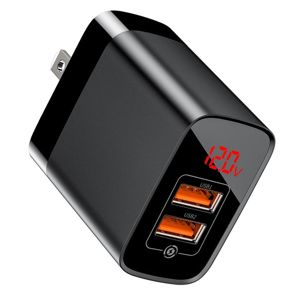 Baseus Mirror Lake 18W Dual QC&PD Digital Display Quick Charger - Baseus Mirror Lake 18W Dual QC&PD Digital Display Quick Charger - Default Title Ennap.com