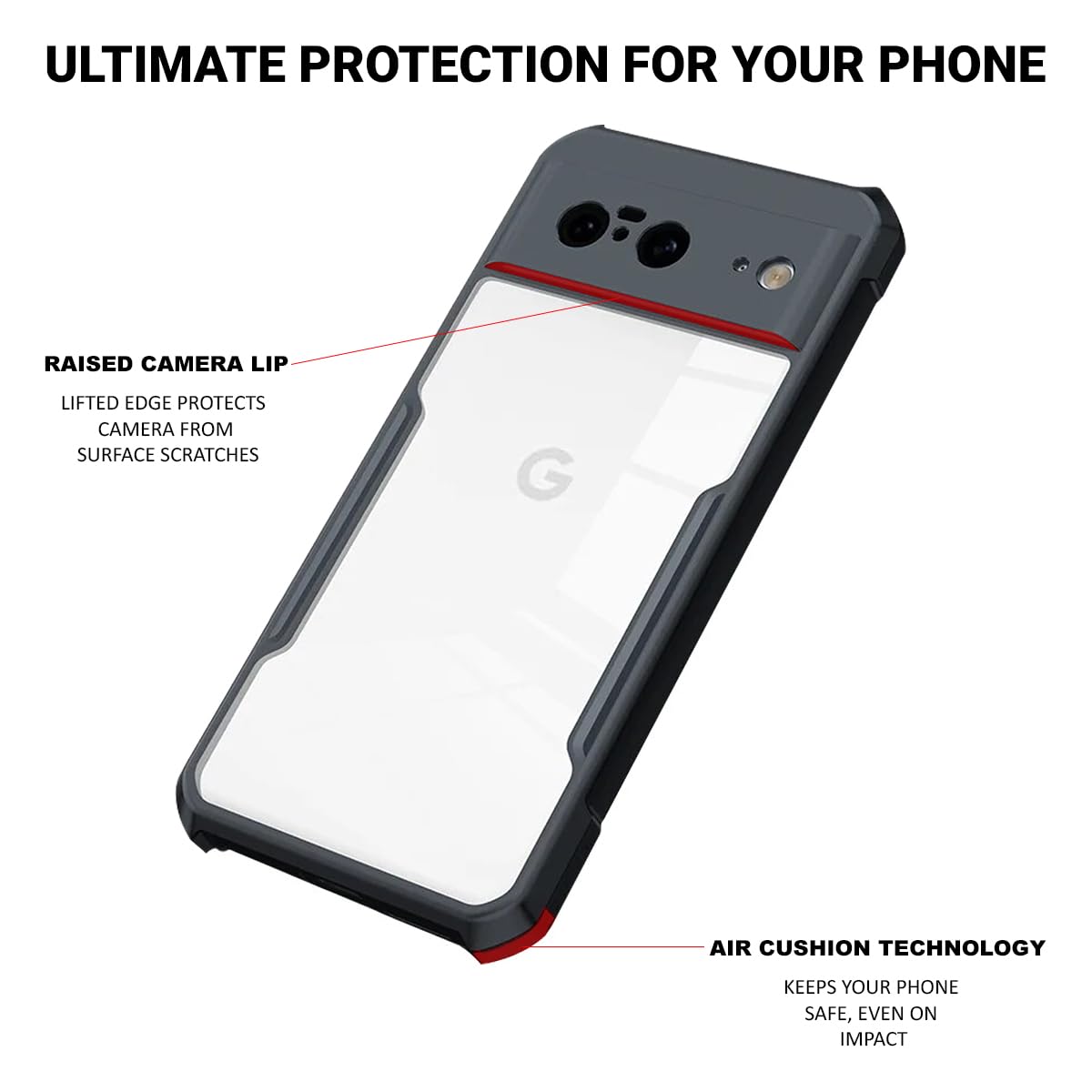 XUNDD Riggear Shockproof Clear Case for Google Pixel 8----Ennap.com