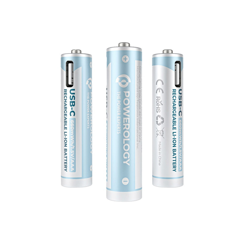 Powerology 1.5V Type-c Rechargeable Lithium-ion Battery