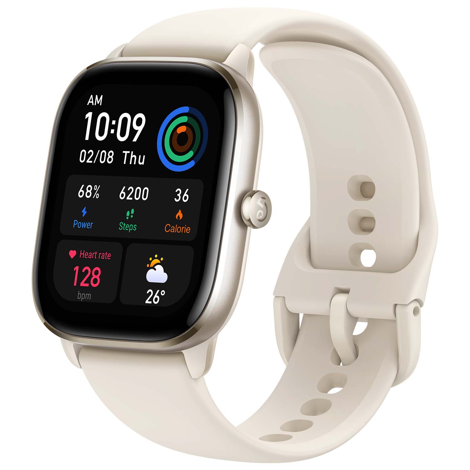 Amazfit GTS 4 Mini SmartWatch - Amazfit GTS 4 Mini SmartWatch - Moonlight White Ennap.com