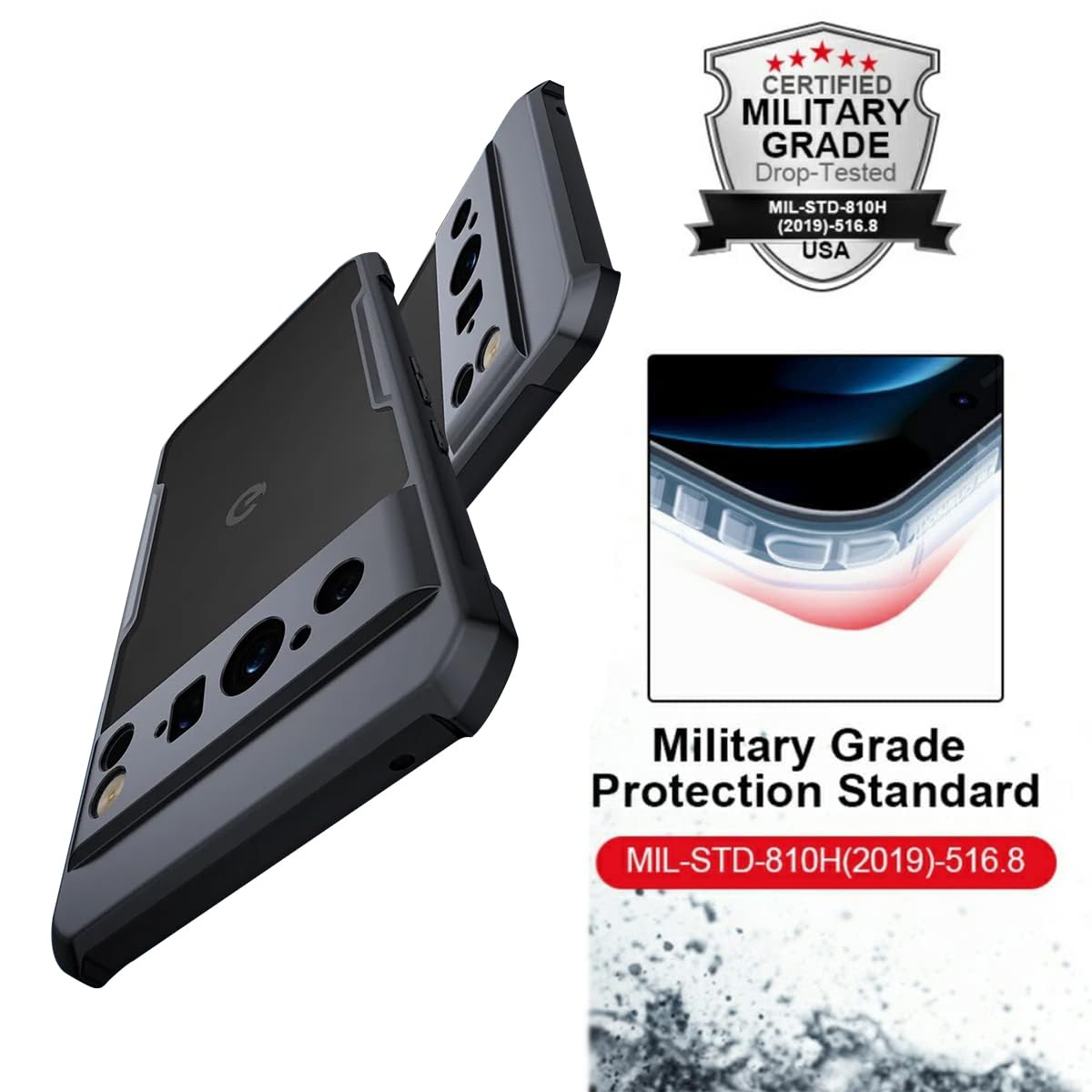 XUNDD Riggear Shockproof Clear Case for Google Pixel 8 Pro----Ennap.com