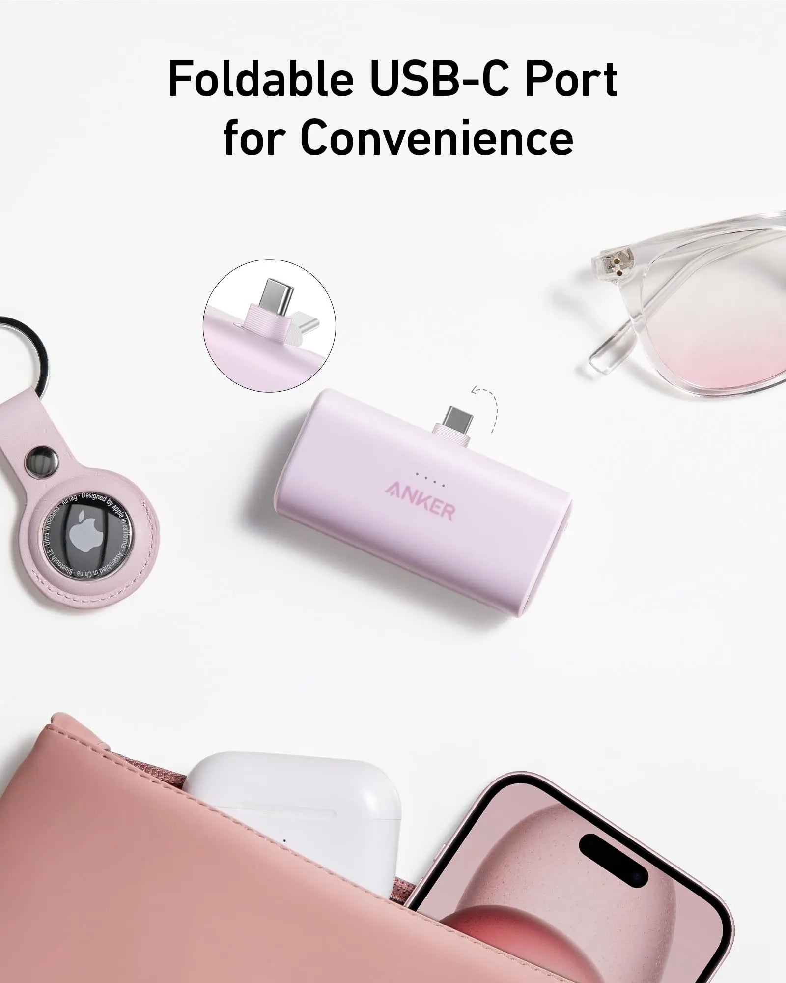 Anker Nano Power Bank (22.5W, Built-In USB-C Connector)-Color: Black Stone---Ennap.com