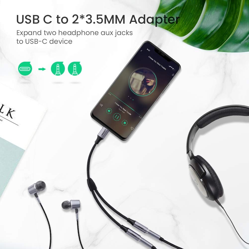 UGREEN USB C to Dual 3.5mm Jack Audio Cable Adapter - UGREEN USB C to Dual 3.5mm Jack Audio Cable Adapter - Default Title Ennap.com