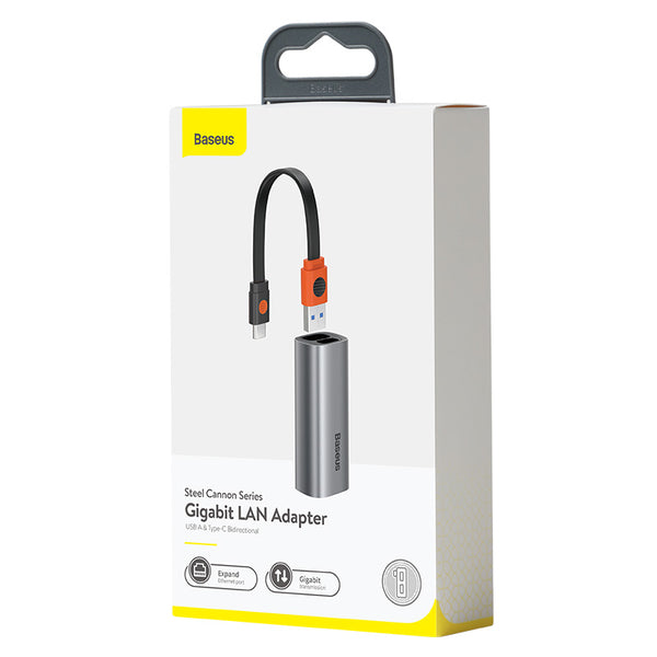 Baseus Steel Cannon Series LAN AdapterUSB & Type-C to RJ45 - Baseus Steel Cannon Series LAN AdapterUSB & Type-C to RJ45 - Default Title Ennap.com