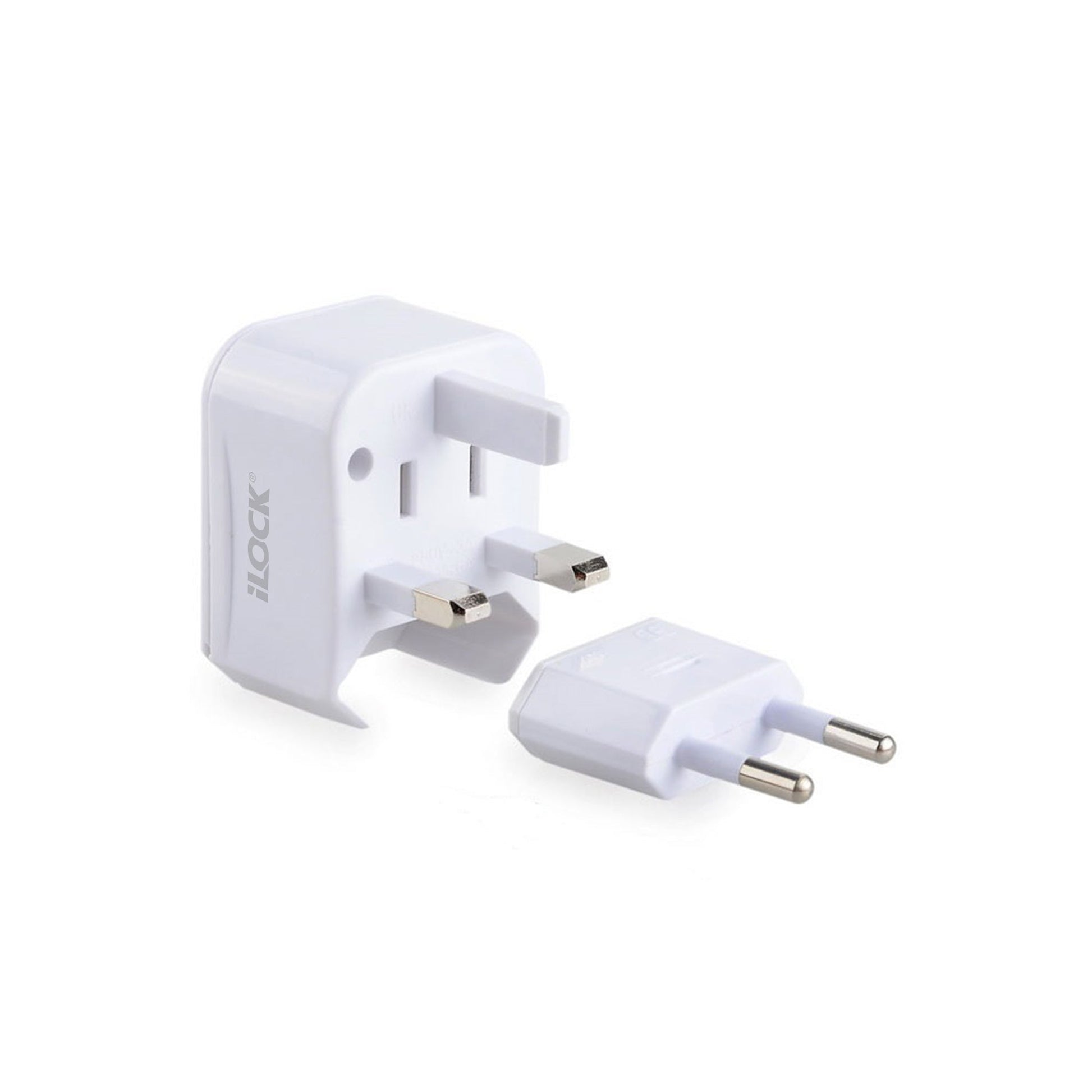 iLock Universal Travel Adapter | US to UK/EU/AUS | Compact & Portable 
