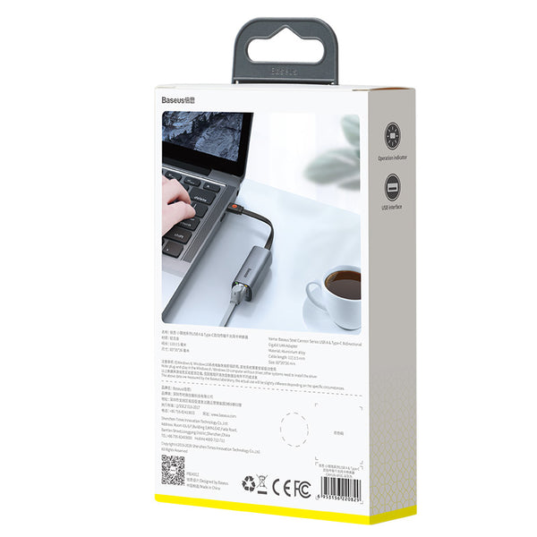 Baseus Steel Cannon Series LAN AdapterUSB & Type-C to RJ45 - Baseus Steel Cannon Series LAN AdapterUSB & Type-C to RJ45 - Default Title Ennap.com