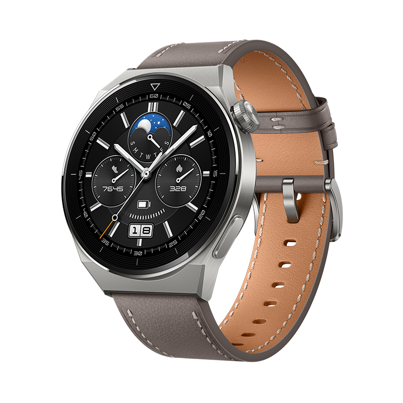 HUAWEI WATCH GT 3 Pro Titanium, 46mm - HUAWEI WATCH GT 3 Pro Titanium, 46mm - 46mm / Grey Leather Ennap.com