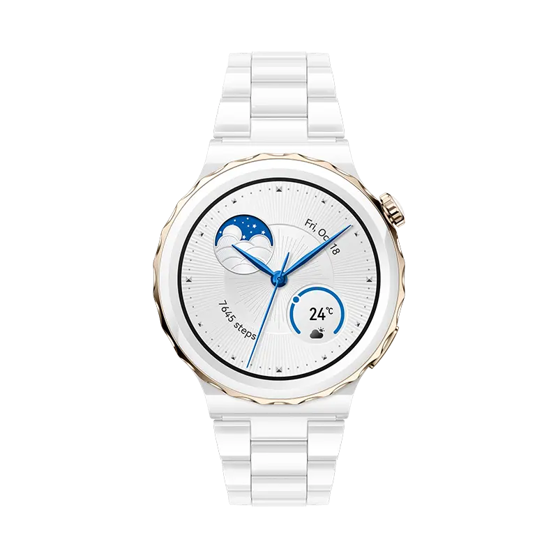 HUAWEI WATCH GT 3 Pro Ceramic, 43mm-Size: 43mm-Color: White Ceramic--Ennap.com