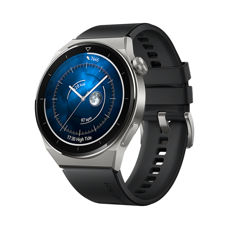 HUAWEI WATCH GT 3 Pro Titanium, 46mm - HUAWEI WATCH GT 3 Pro Titanium, 46mm - 46mm / Black Fluoroelastomer Ennap.com