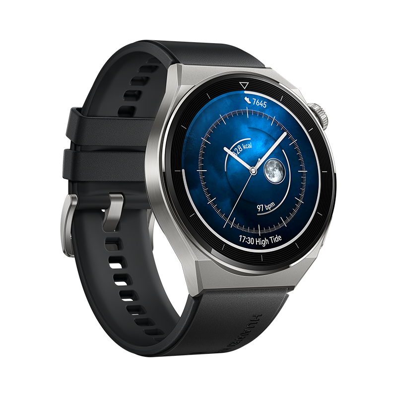 HUAWEI WATCH GT 3 Pro Titanium, 46mm - HUAWEI WATCH GT 3 Pro Titanium, 46mm - 46mm / Black Fluoroelastomer Ennap.com
