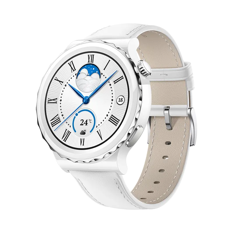 HUAWEI WATCH GT 3 Pro Ceramic, 43mm-Size: 43mm-Color: White Ceramic--Ennap.com