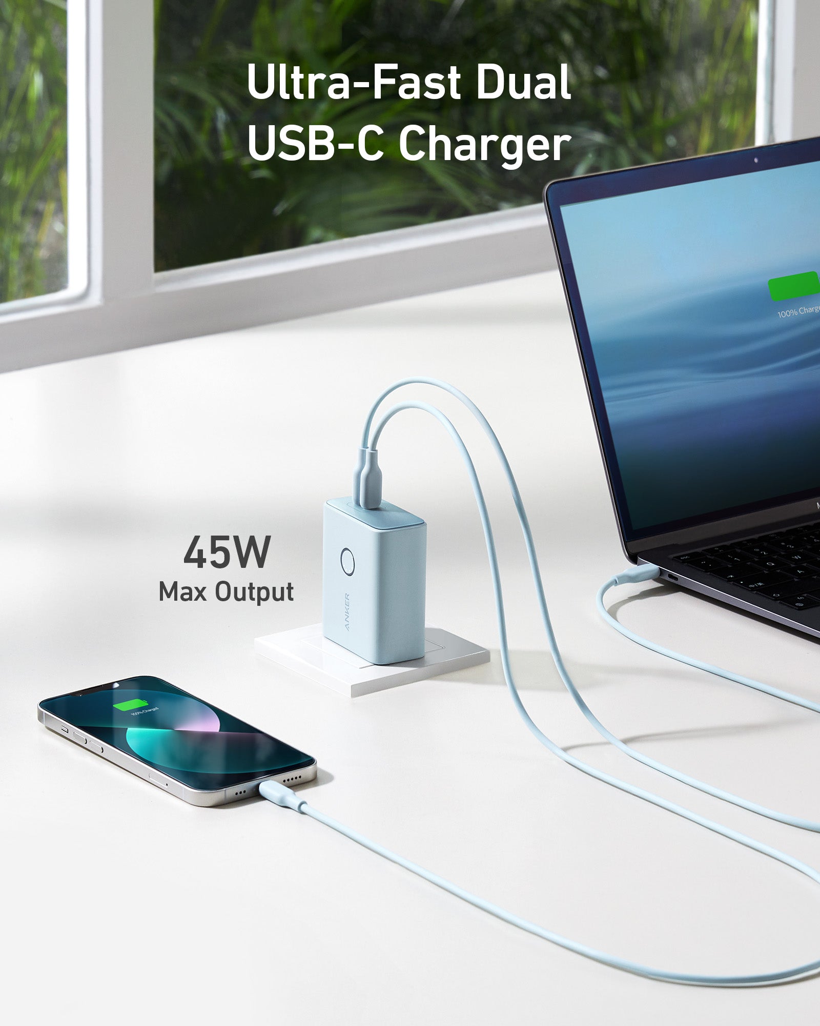 Anker 521 Power Bank (PowerCore Fusion, 45W)-Color: Natural Green---Ennap.com
