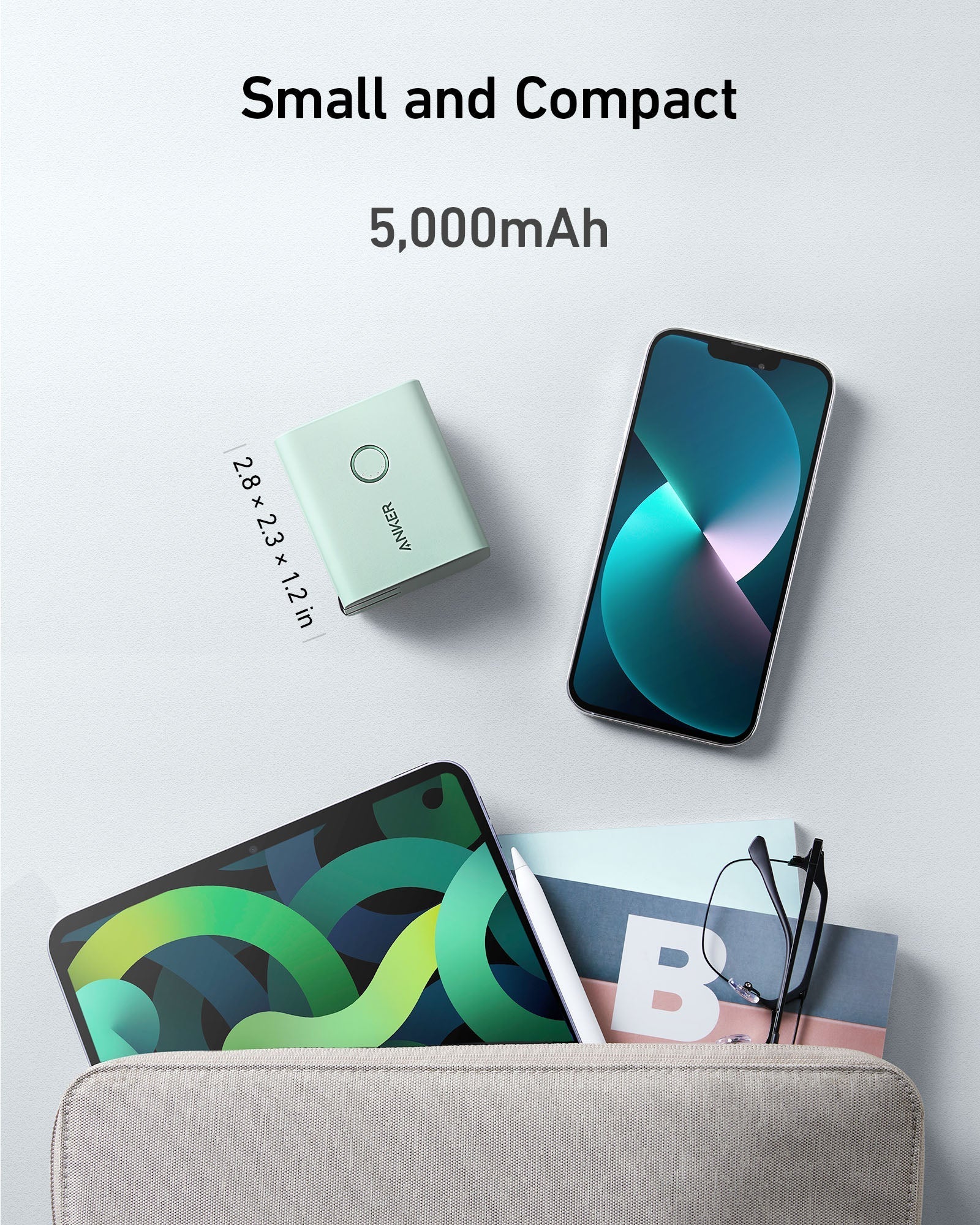 Anker 521 Power Bank (PowerCore Fusion, 45W)-Color: Natural Green---Ennap.com