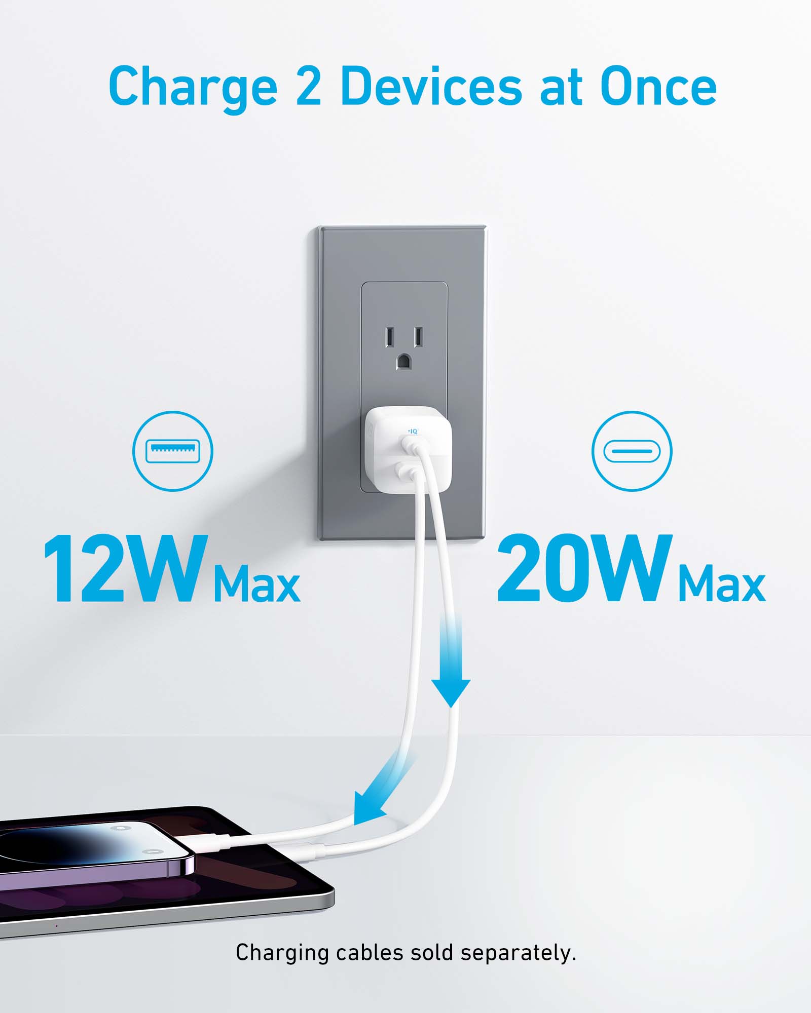 Anker 323 Charger (33W) 2-port - Anker 323 Charger (33W) 2-port - Default Title Ennap.com